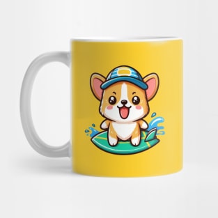 Surfing corgi dog Mug